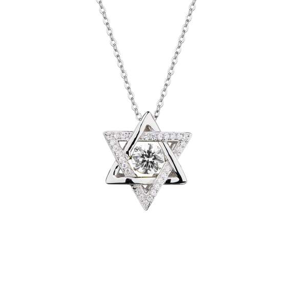 Jewish star David Dancing Stone Pendant