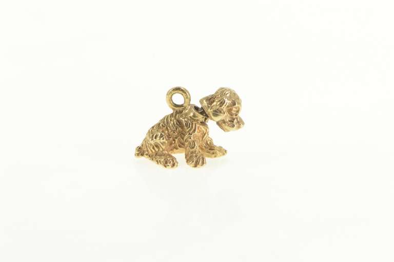 14K Yellow Gold 3D Cocker Spaniel Dog Breed Puppy Animal Charm/Pendant