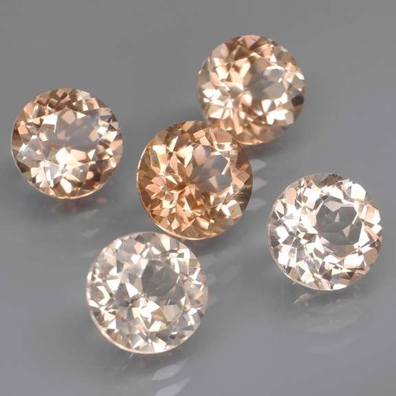 Matched! 5 piece 11.49ct full fire champagne Topaz set