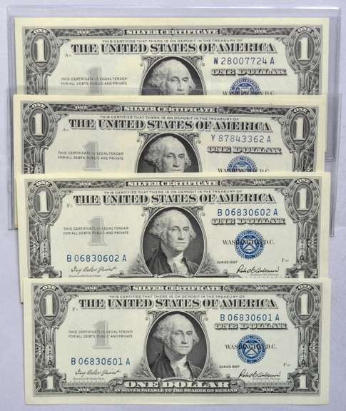 10 CH CU $1 1957 Silver Certificates