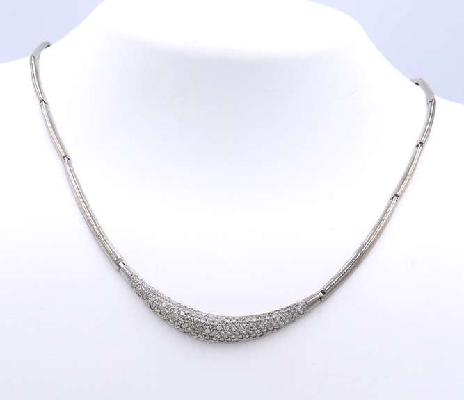 The Most Incredible White Gold Pave Diamond Collar Necklace
