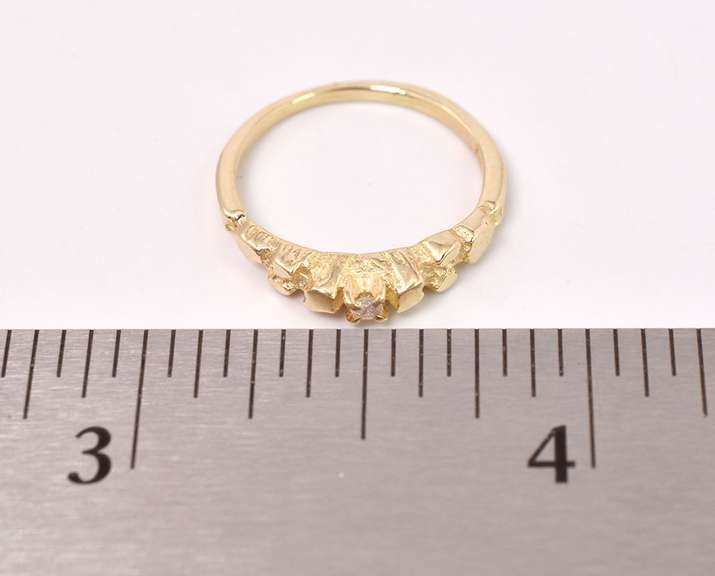 Nugget Style Diamond Ring in 14K Yellow Gold