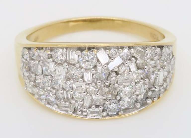 Mixed Cut Diamond Cluster Ring