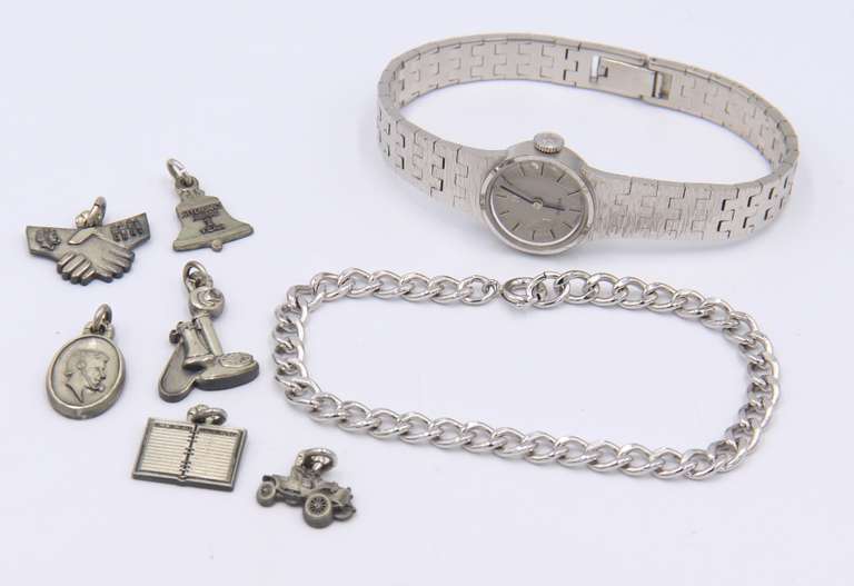 Group Lot of Vintage Sterling Silver Jewelry and Omega Watch