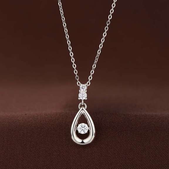Pave Stone bail on Marquis shape Silver pendant