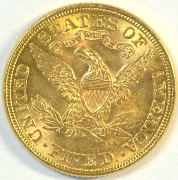 Very Choice BU 1897 US $5 Liberty Gold Piece. Lovely