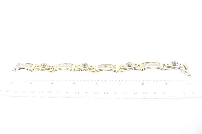 MEN’S 14K WHITE GOLD DIAMOND BRACELET
