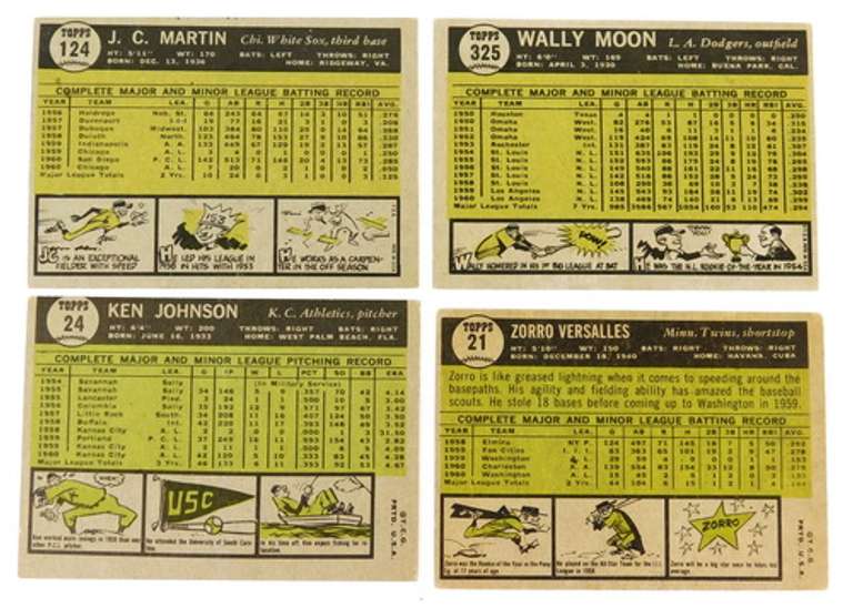 4 Topps 1961 Baseball Cards - 2 Rookies