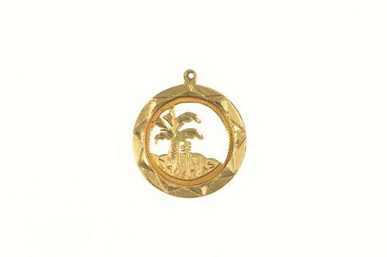 14K Yellow Gold Canarias Canary Islands Tropic Souvenir Charm/Pendant
