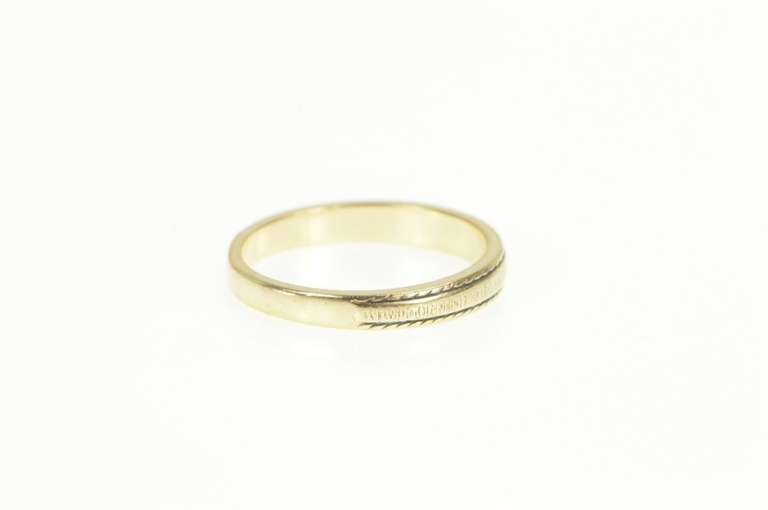 14K Yellow Gold 1930's Classic Graduated Simple Wedding Band Ring