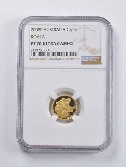 PF70 UCAM 2008-P Australia $15 Gold Koala 1/10 Oz. .999 Fine Gold NGC