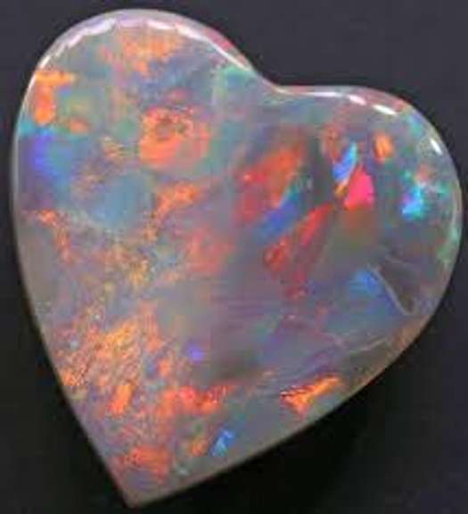 7MM HEART CREATED RAINBOW OPAL LOOSE GEMSTONE
