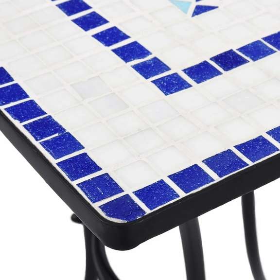 Bistro Table Blue and White 23.6 inch Ceramic