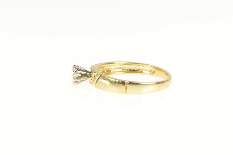 14K Yellow Gold 0.21 Ct Classic Diamond Solitaire Engagement Ring