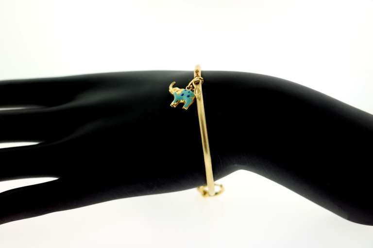 Adorable 18kt Bangle Charm Bracelet