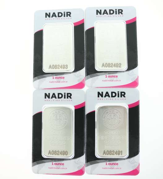Four Set Pure .999 Silver Bars