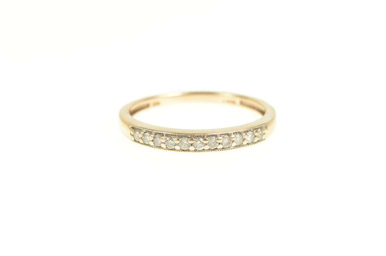 10K Rose Gold Classic Diamond Inset Wedding Band Ring