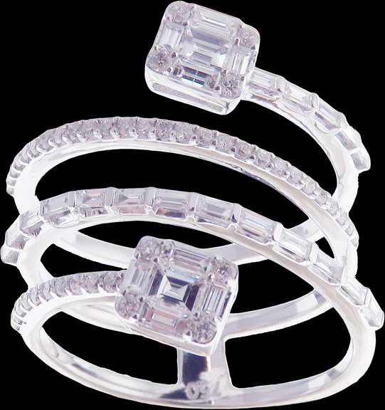 Loopy 18k White Gold Diamond Spiral Ring