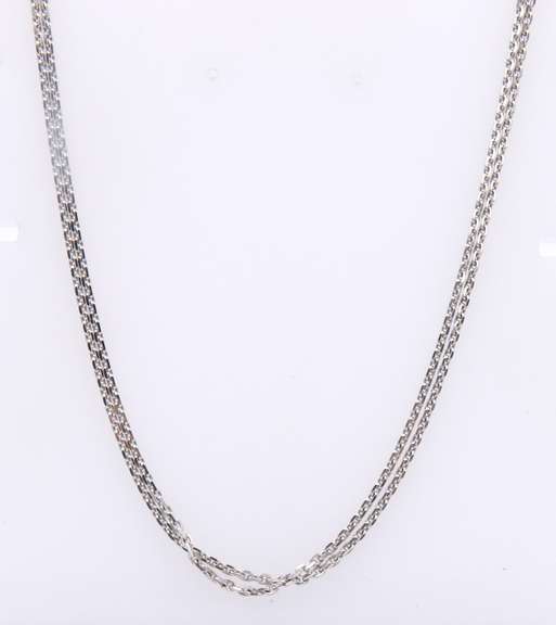 Vintage Sterling Silver Double Row Cable Chain Necklace