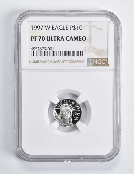 PF70 UCAM 1997-W $10 American 1/10 Oz .999 Fine Platinum Eagle NGC