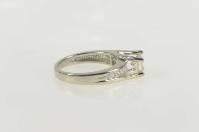 Platinum 1.31 Ctw Princess Cut Diamond Engagement Ring