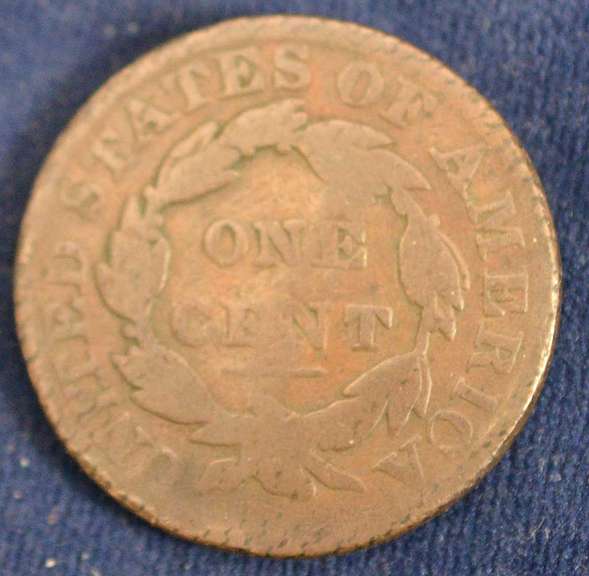 Lewis L. Squire Counter Stamped Hard Times Token, Circulated.