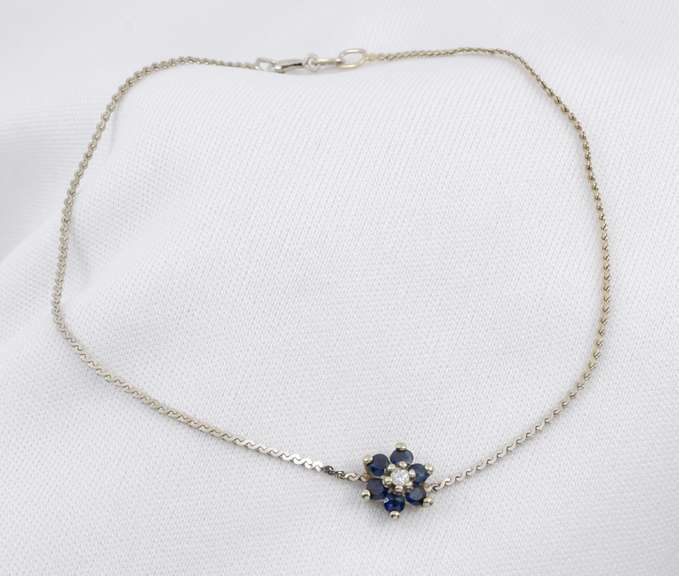 Sweet Little White Gold & Sapphire Bracelet