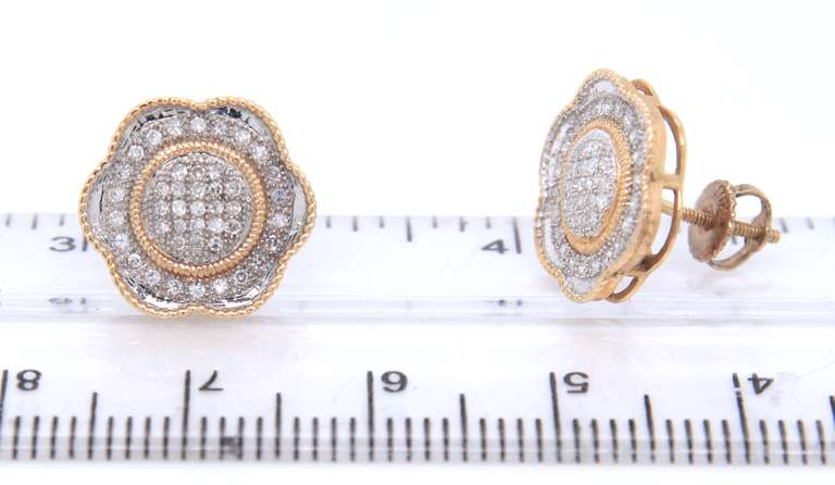 Fabulous Yellow Gold Diamond Earrings
