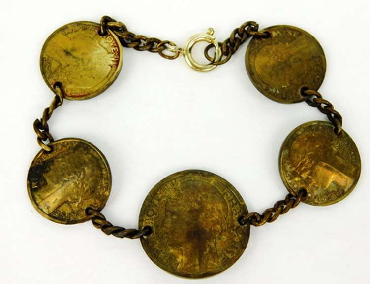 Vintage French Coin Bracelet