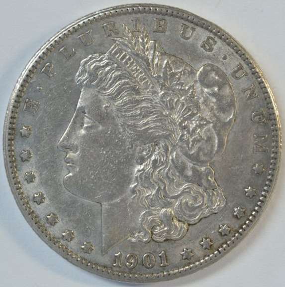 Near Mint 1901-S Morgan Silver Dollar. Rare key date