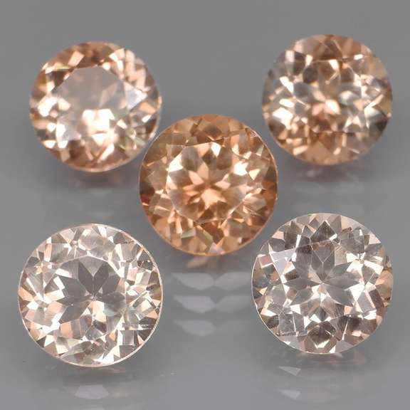 Matched! 5 piece 11.49ct full fire champagne Topaz set