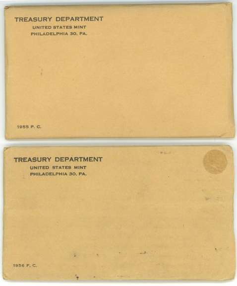 Pair of Gem Flat Pack Proof Sets from 1955 and 1956