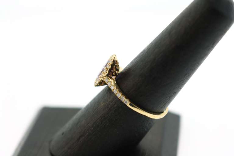 18k Gold Diamond Rimmed Immortal Amethyst Ring