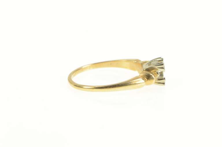 14K Yellow Gold 4.4mm Vintage NOS 1950's Engagement Setting Ring