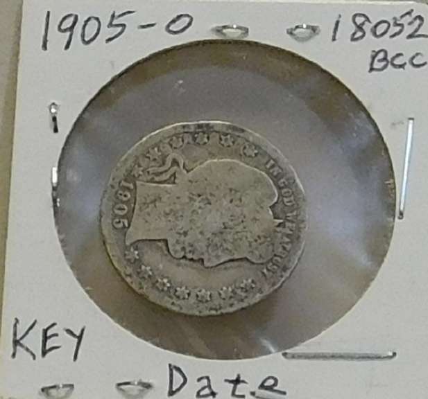 1905-O Barber Quarter circ Key Date