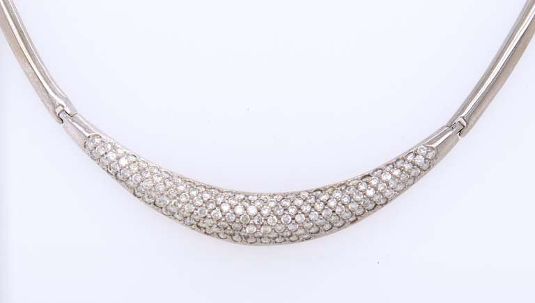 The Most Incredible White Gold Pave Diamond Collar Necklace