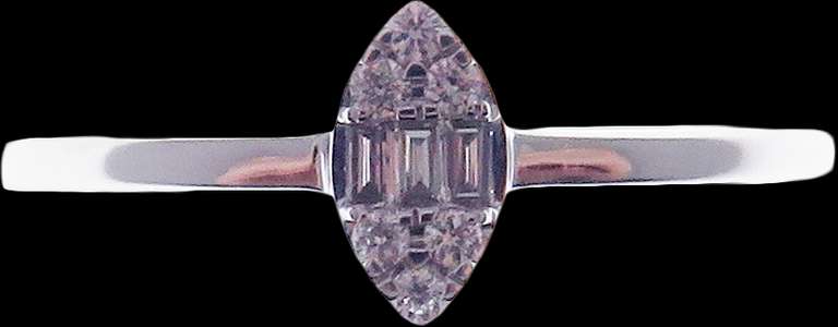 Wonderful Oval Diamond Cluster 18k White Gold Ring