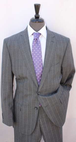 Phenomenal 2-Button Pin-Stripe Suit, Made In Italy