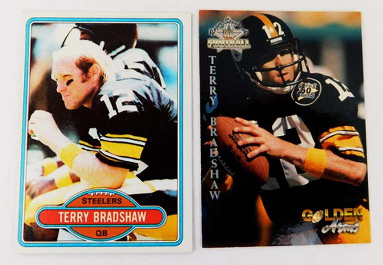 2 Terry Bradshaw Football Cards