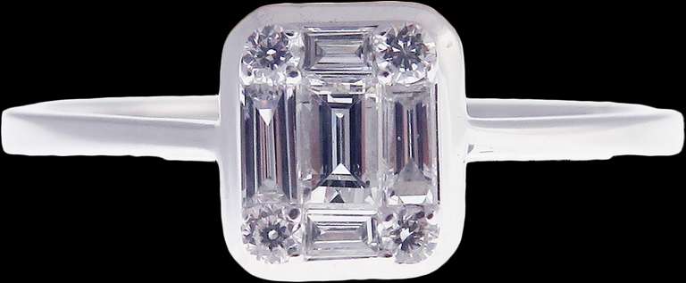 Geometric 18k White Gold Diamond Ring