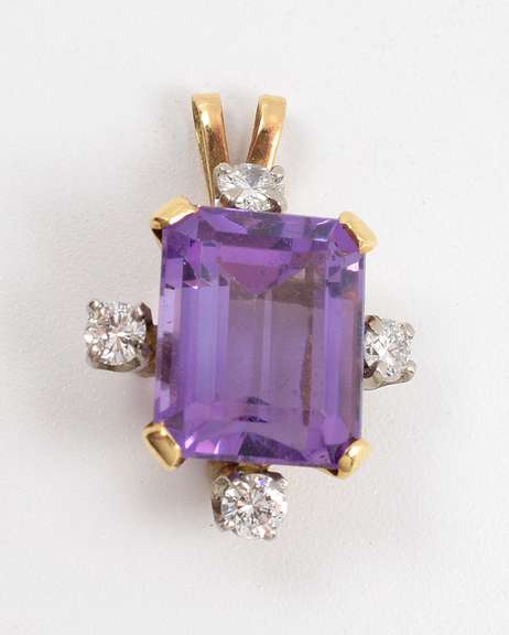 Nice Amethyst and Diamond Pendant