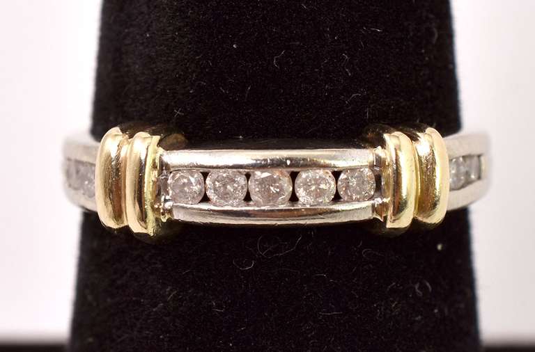 Dazzling Diamond Band Ring in Two Tone Gold