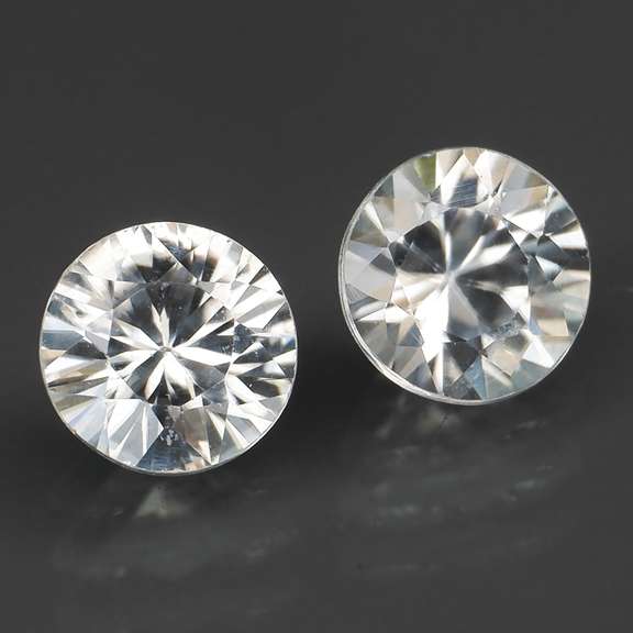 High grade 2.48ct pure white Zircon set