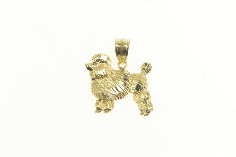 10K Yellow Gold Diamond Cut Toy Poodle Dog Breed Charm/Pendant