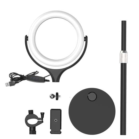 Dimmable Ring Light Phone Holder 360 Degree Rotating
