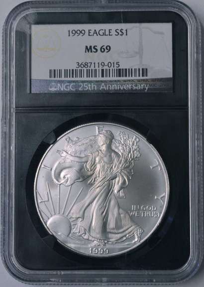 1999 American Silver Eagle NGC MS69