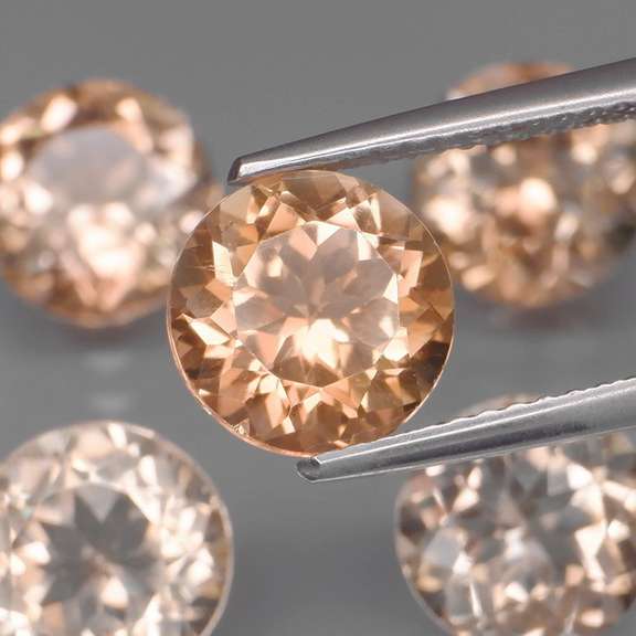 Matched! 5 piece 11.49ct full fire champagne Topaz set