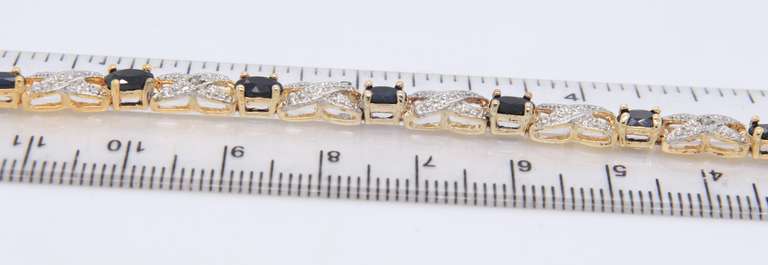 Sterling Silver Gemstone and Cubic Zirconia Tennis Bracelet