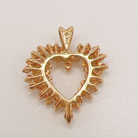 14kt Solid Yellow Gold & Diamond Pendant