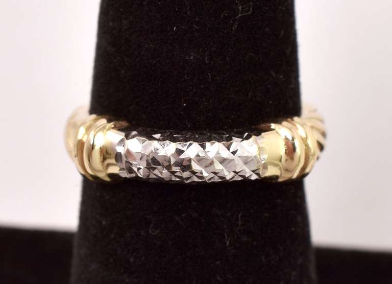 Unique Band Ring in 14K Two-Tone Gold